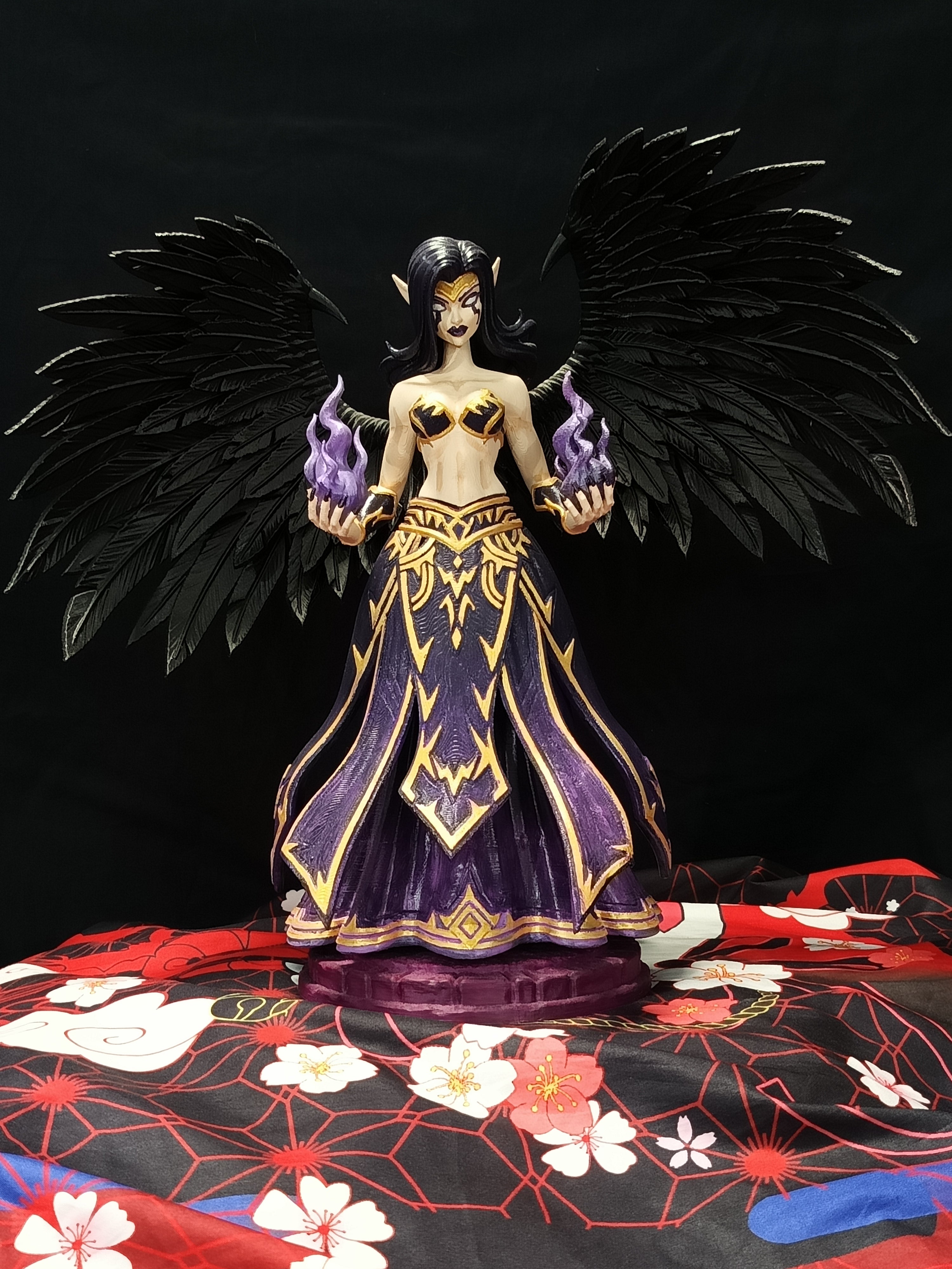 Figurine Morgana League of Legends 34cm - Peinte à la Main - Collection Gaming