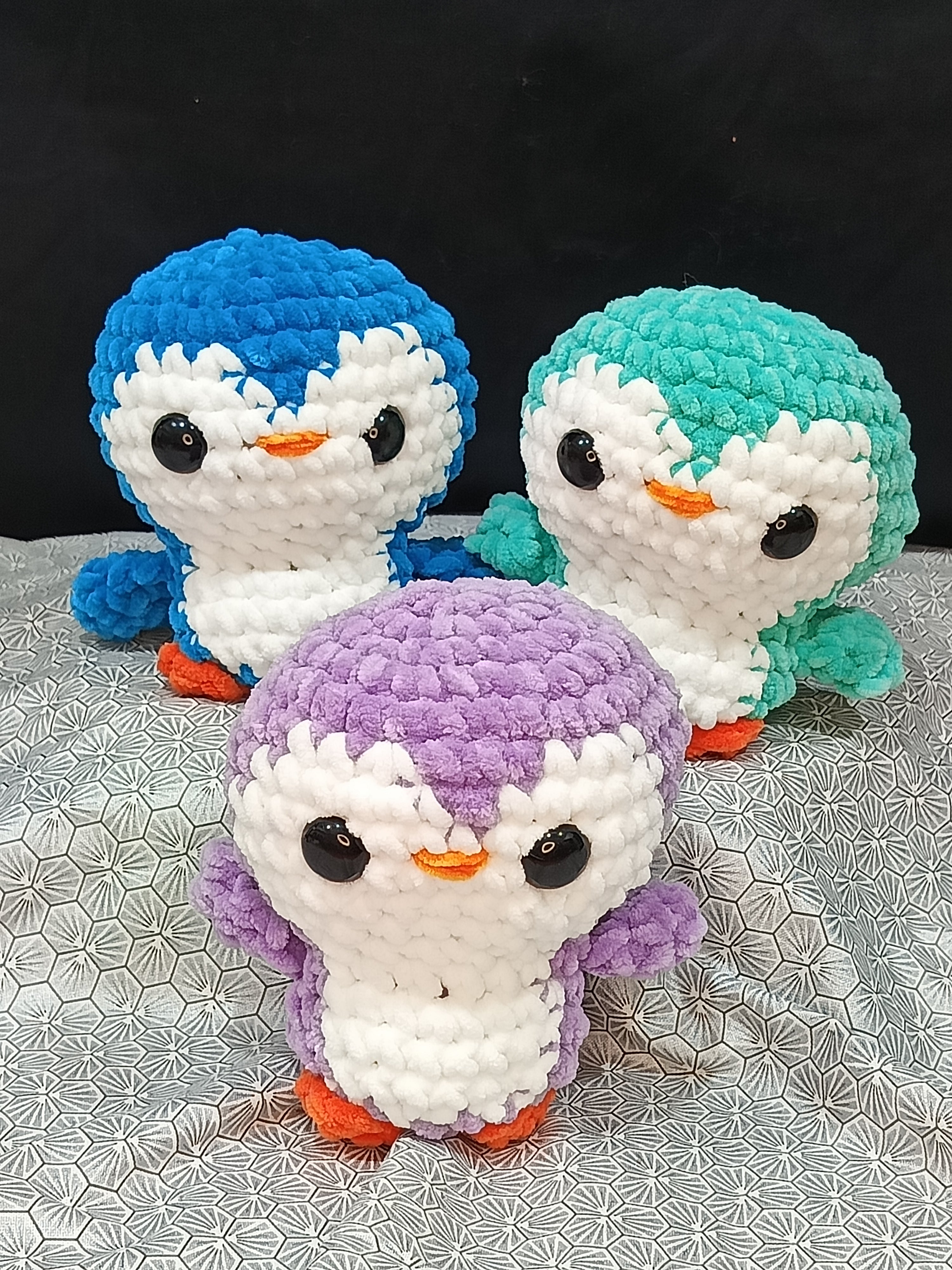 🆕  adorable pingouin en coton chenille