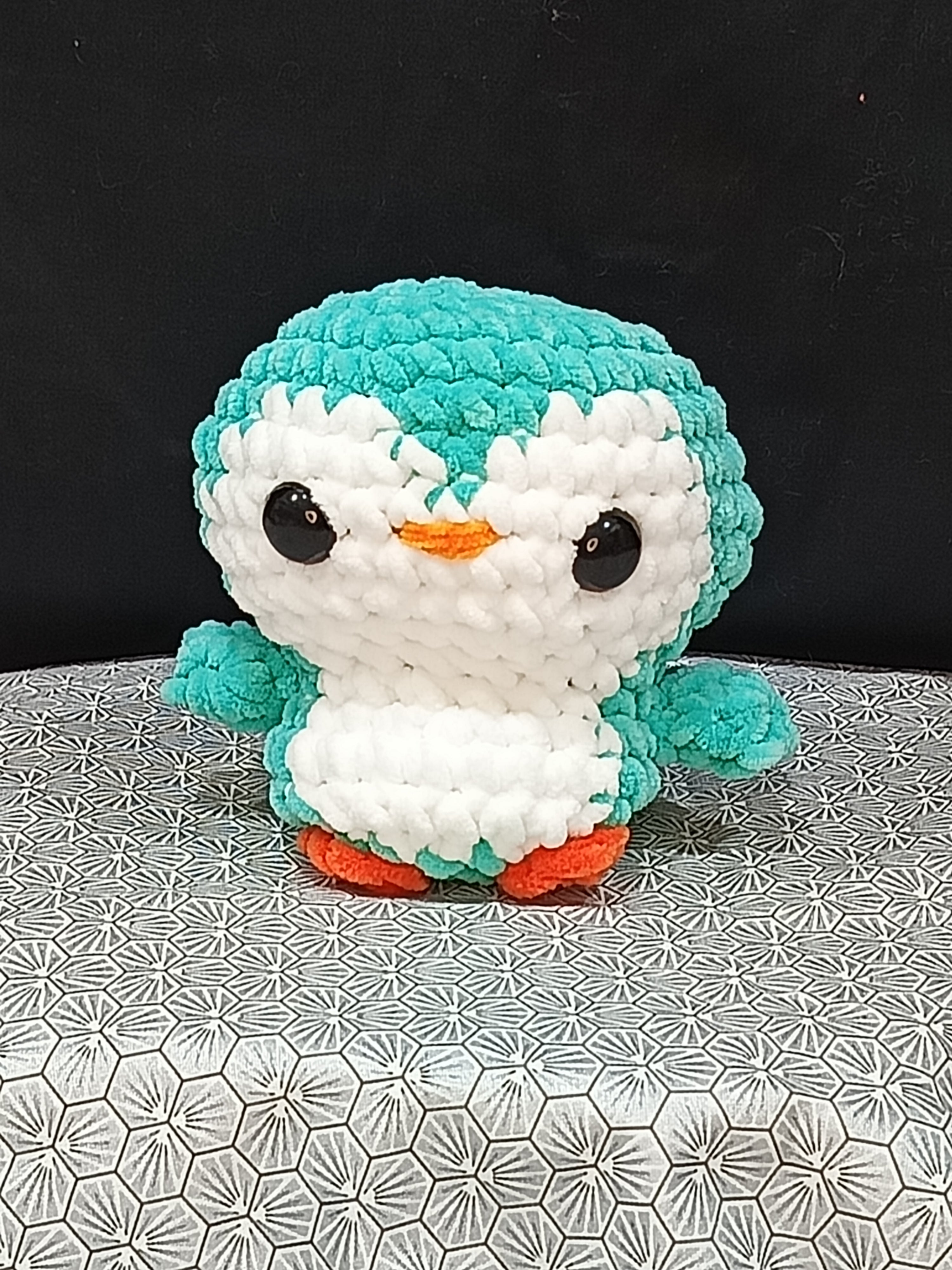 🆕  adorable pingouin en coton chenille