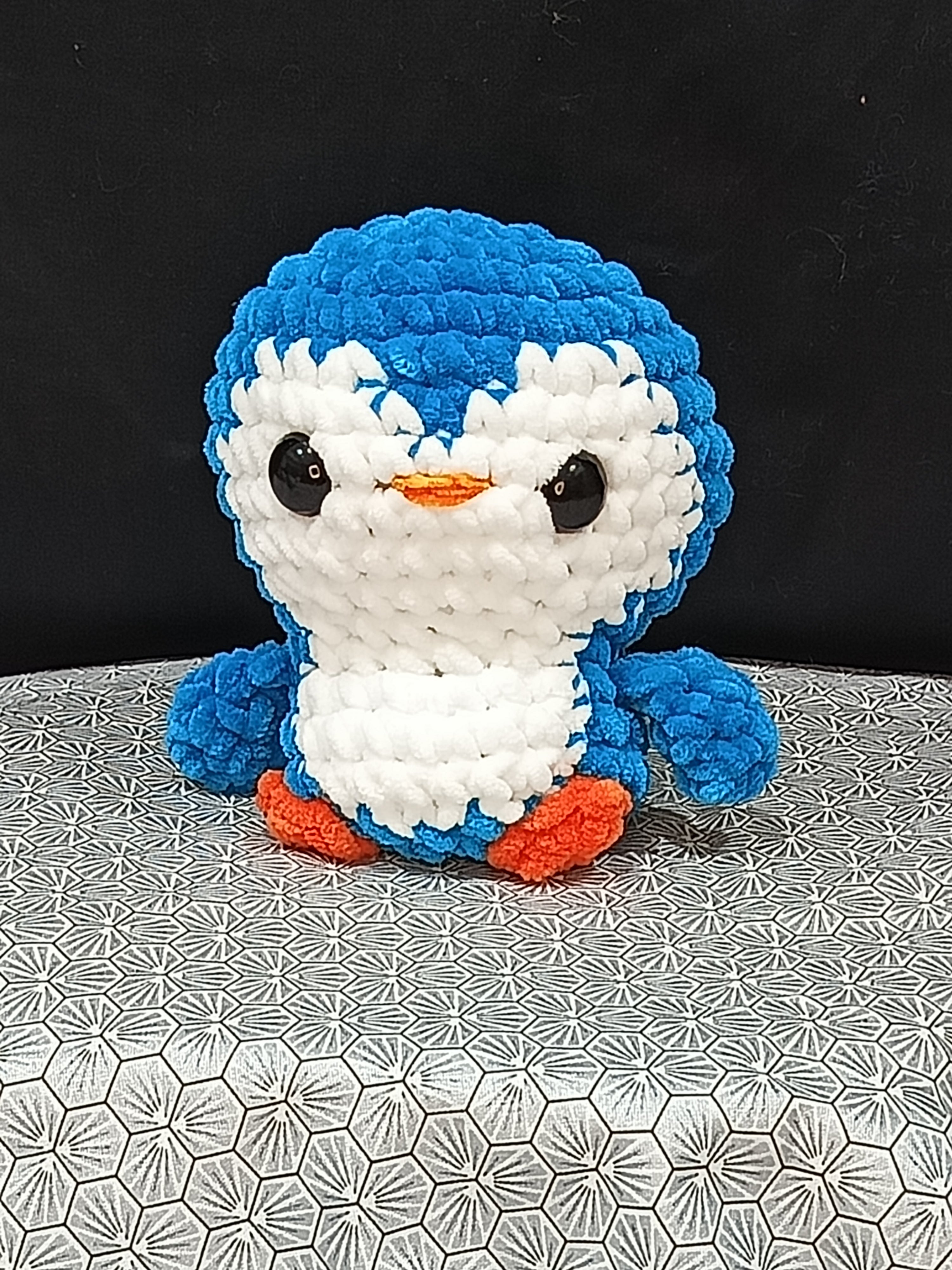 🆕  adorable pingouin en coton chenille