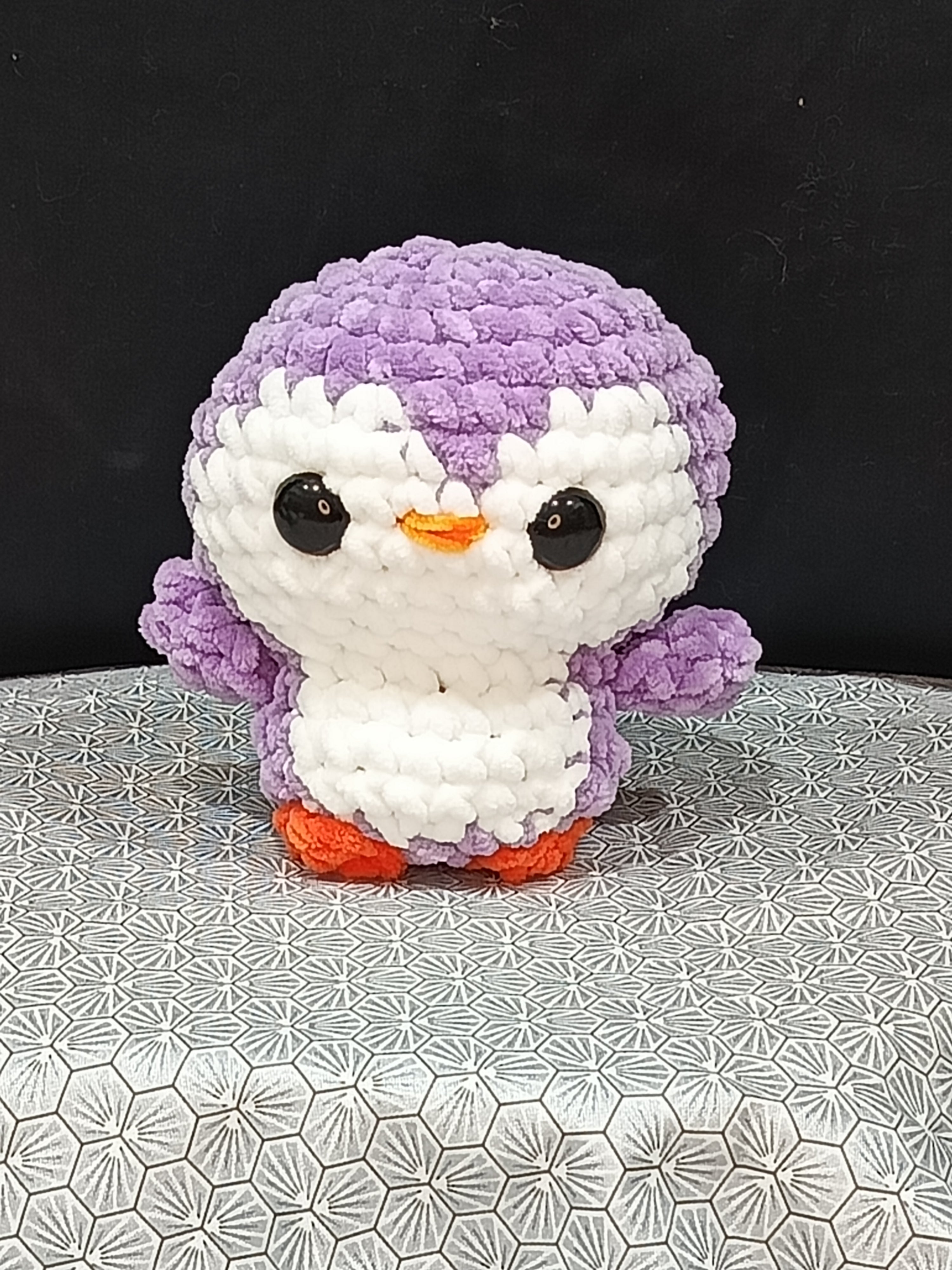 Adorable pingouin en coton chenille