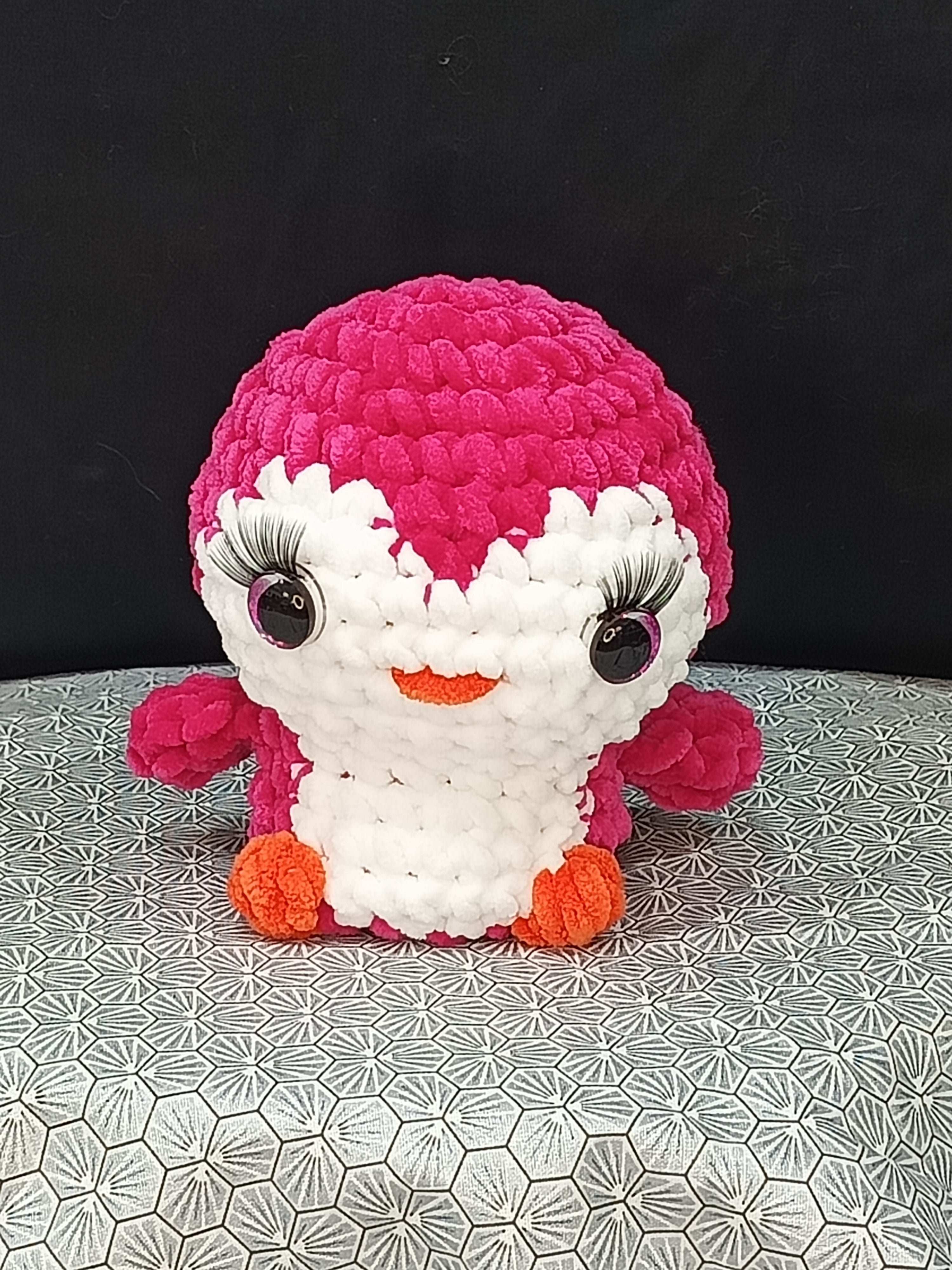 Adorable pingouin en coton chenille