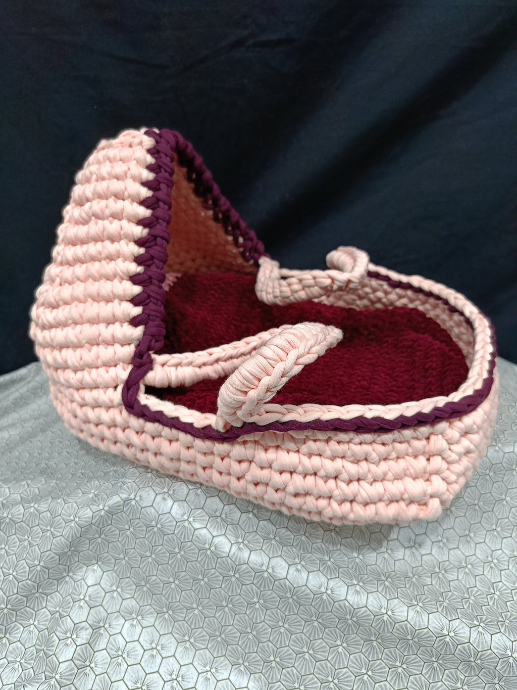 Couffin Bonne Nuit au Crochet - Pour Poupée et Doudou 25 cm