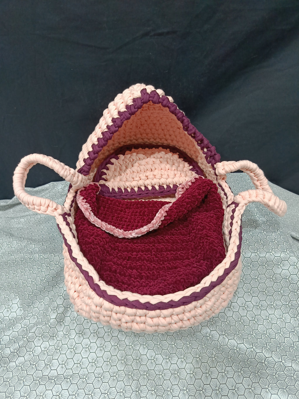 Couffin Bonne Nuit au Crochet - Pour Poupée et Doudou 25 cm