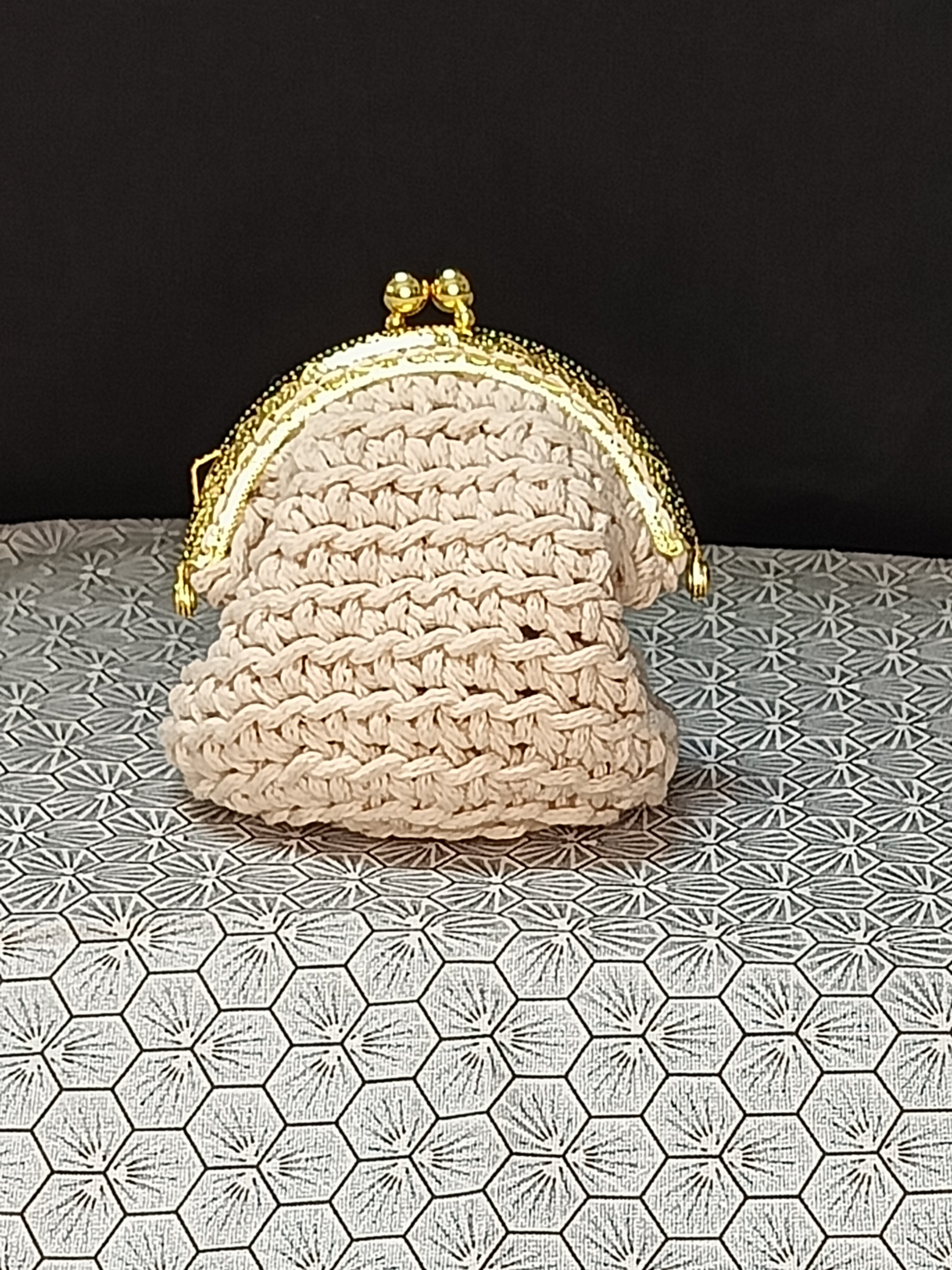 🆕 Porte-Monnaie Crochet Fait Main – Coton Oeko-Tex 6 cm