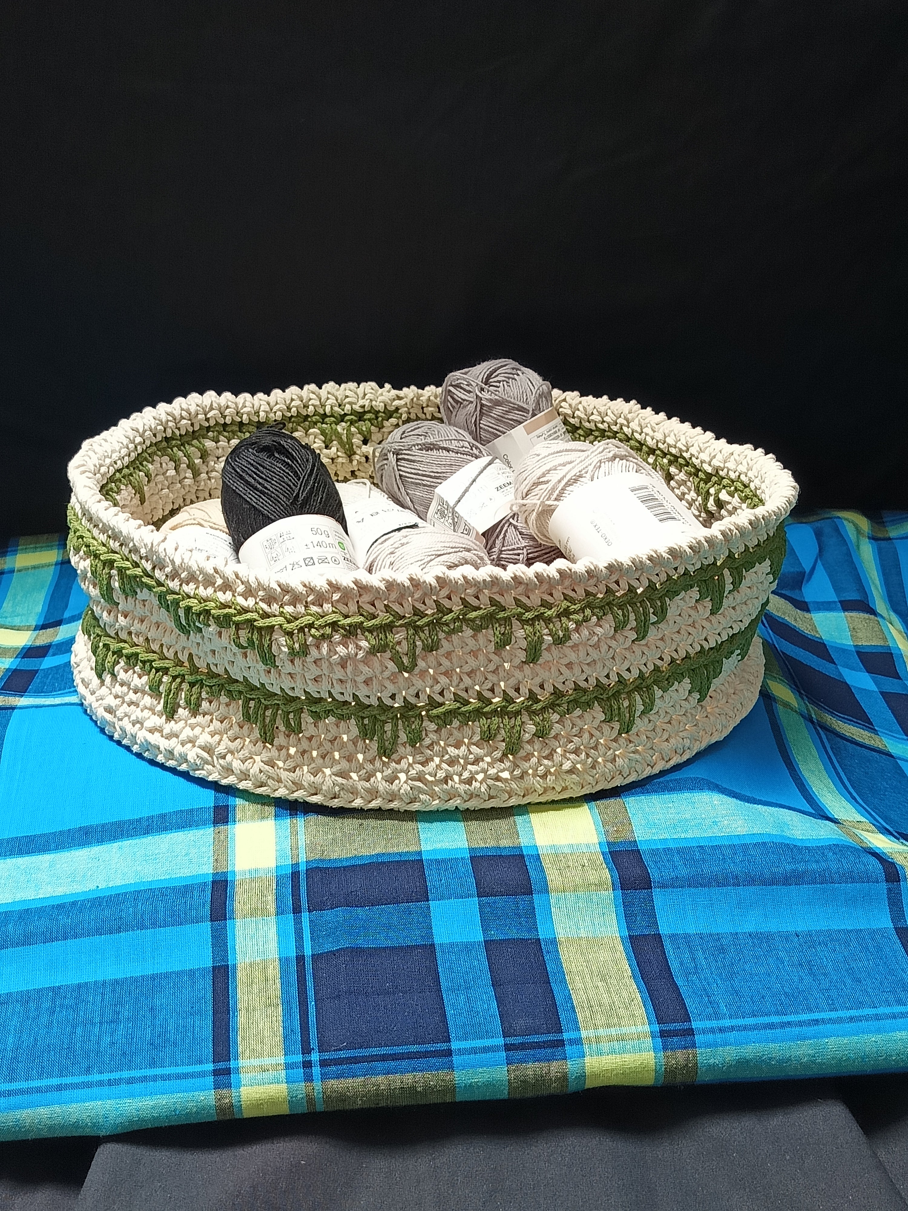 Grand Panier Artisanal Crochet - Rangement Décoratif - Fait Main France