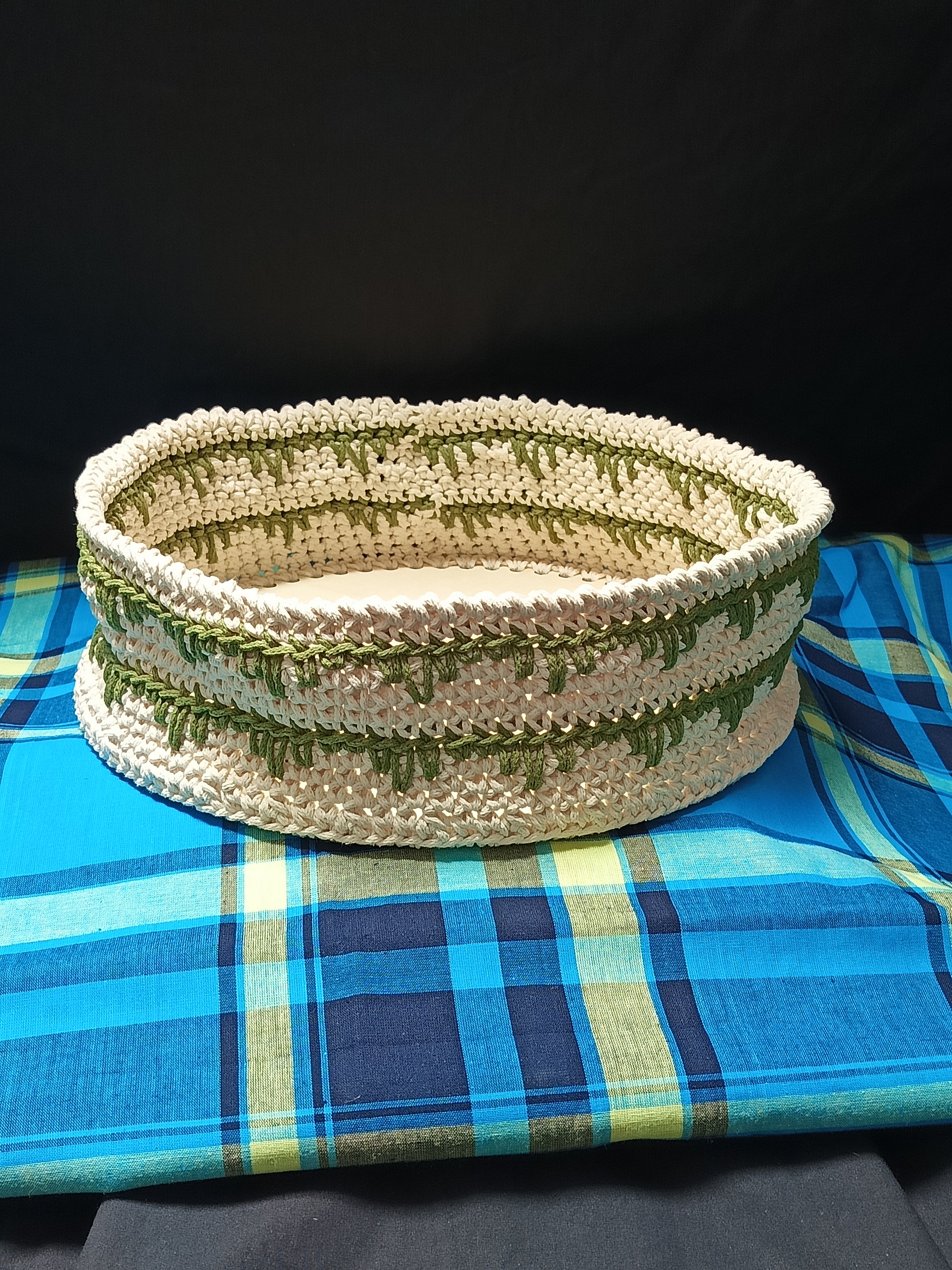 Grand Panier Artisanal Crochet - Rangement Décoratif - Fait Main France