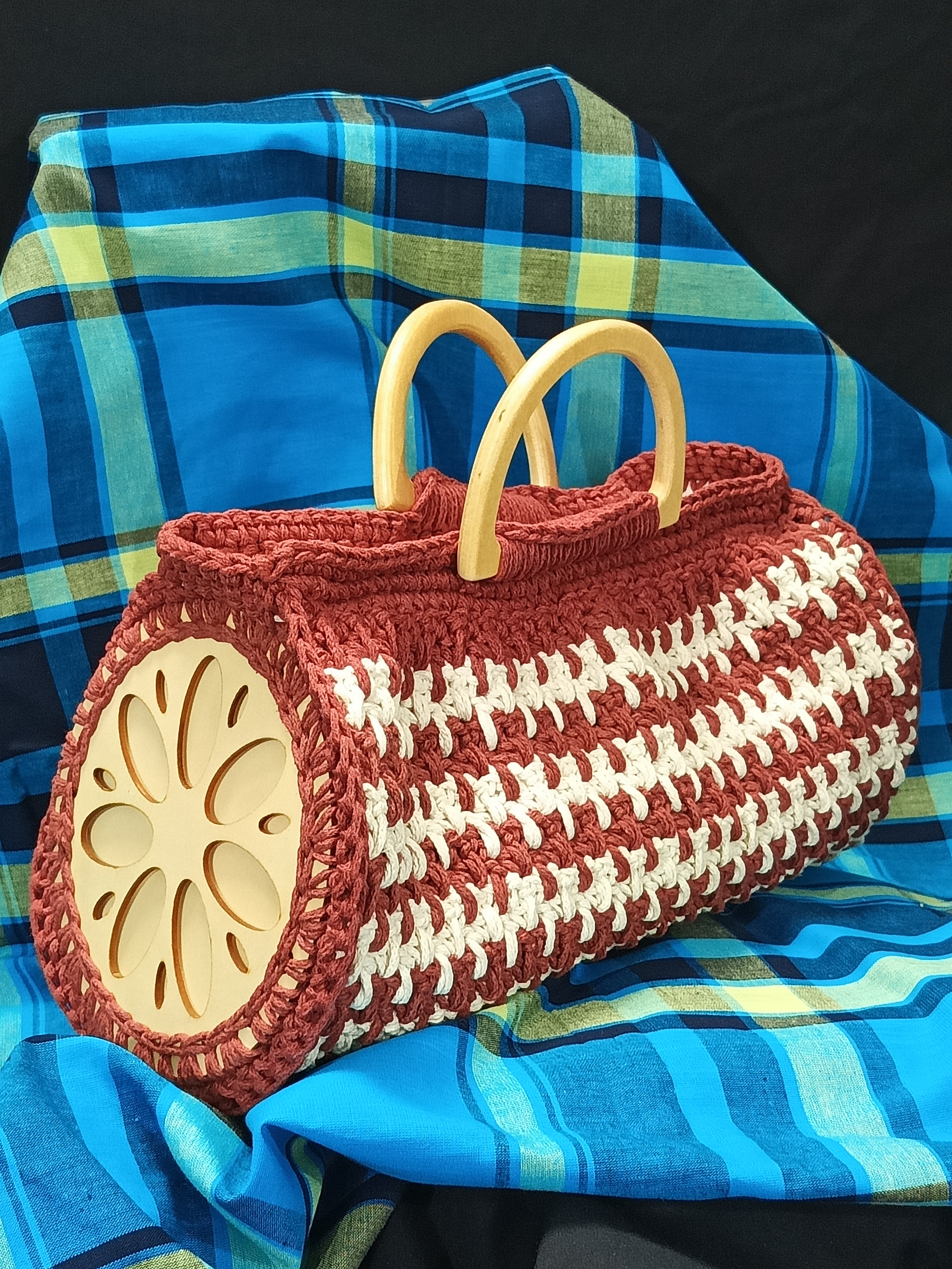 Sac à Main Cylindrique Crochet - Design Original - Artisanat Français